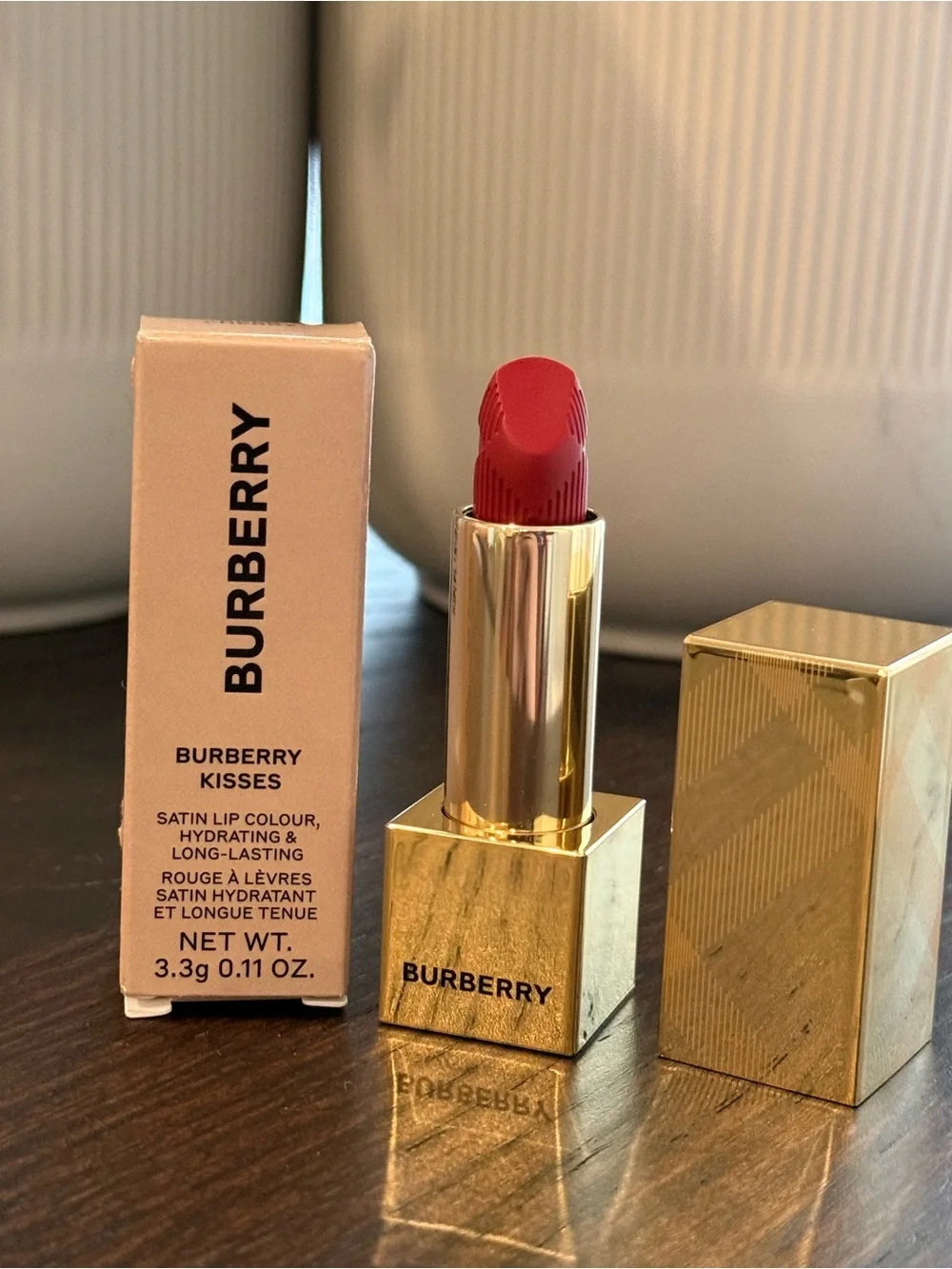 Burberry Kisses Satin Lip Color 103 Bold Cherry Lipstick ✨ NIB